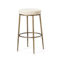 Tabouret de bar en métal sans dossier Maven Lane Stella avec siège tapissé en tissu 31