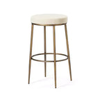 Tabouret de bar en métal sans dossier Maven Lane Stella avec siège tapissé en tissu 31