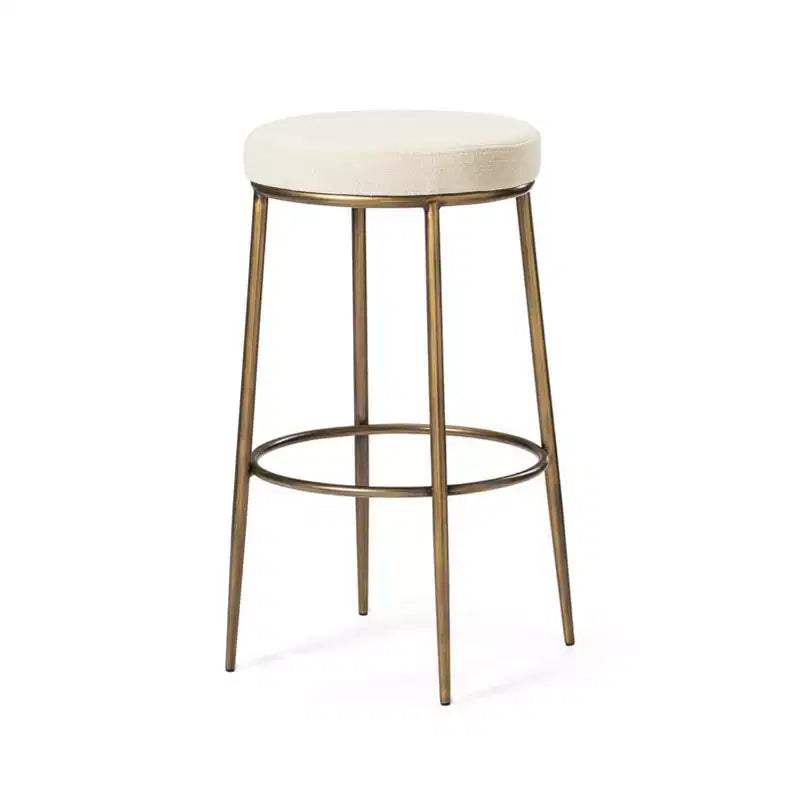Tabouret de bar en métal sans dossier Maven Lane Stella avec siège tapissé en tissu 31