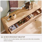 SinCiDo Commode 5 tiroirs, commode haute de 122 cm en bois cannelé de style moderne du milieu du siècle avec pieds coniques pour chambre, salon, couloir et dressing