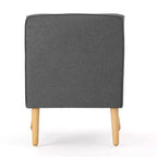 Fauteuil d'appoint en tissu Okak, fauteuil club capitonné, fauteuil élégant et confortable avec pieds en bois de bouleau pour salon ou chambre à coucher