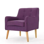 Fauteuil d'appoint en tissu Okak, fauteuil club capitonné, fauteuil élégant et confortable avec pieds en bois de bouleau pour salon ou chambre à coucher
