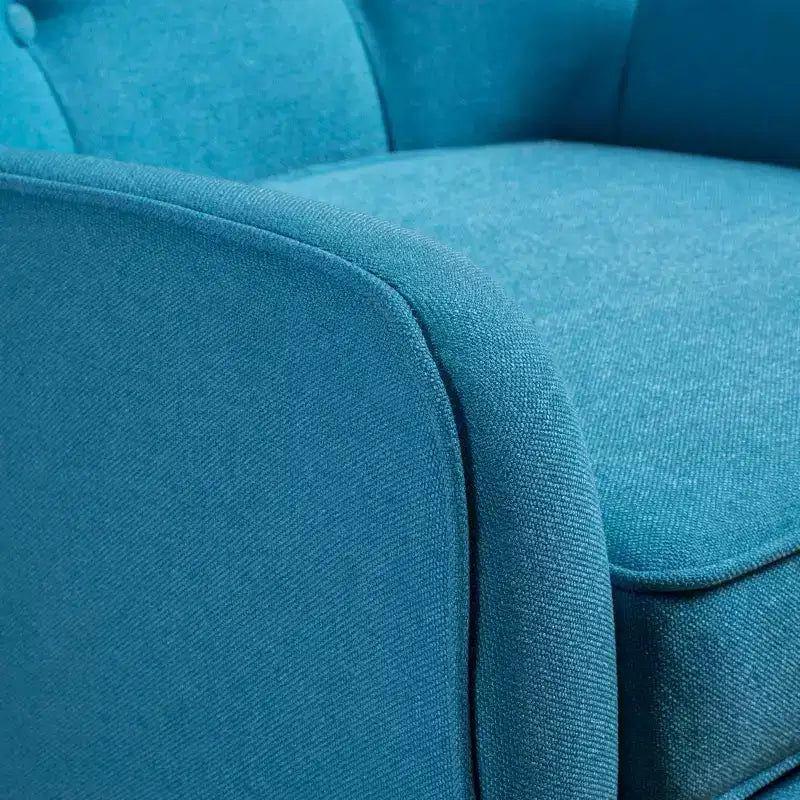 Fauteuil d'appoint en tissu Okak, fauteuil club capitonné, fauteuil élégant et confortable avec pieds en bois de bouleau pour salon ou chambre à coucher