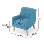Fauteuil d'appoint en tissu Okak, fauteuil club capitonné, fauteuil élégant et confortable avec pieds en bois de bouleau pour salon ou chambre à coucher