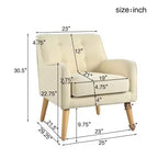 Fauteuil d'appoint en tissu Okak, fauteuil club capitonné, fauteuil élégant et confortable avec pieds en bois de bouleau pour salon ou chambre à coucher