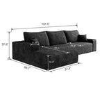 MAYEERTY Canapé d'angle nuage 107 - Angle 107, Velours côtelé, Assise profonde, Aucun assemblage requis, pour Salon/Chambre à coucher