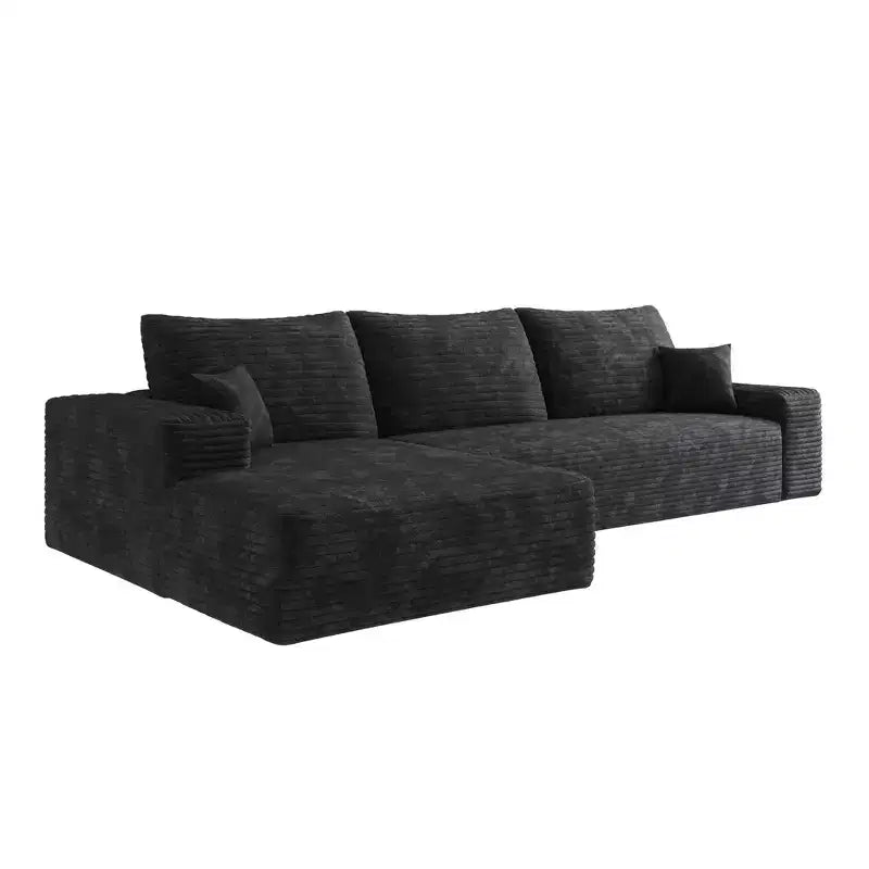 MAYEERTY Canapé d'angle nuage 107 - Angle 107, Velours côtelé, Assise profonde, Aucun assemblage requis, pour Salon/Chambre à coucher