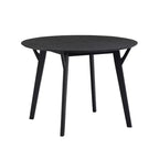 Ensemble de salle à manger rond 5 pièces GDFStudio Lambert moderne en bois d'hévéa et tissu rembourré