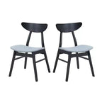 Ensemble de salle à manger rond 5 pièces GDFStudio Lambert moderne en bois d'hévéa et tissu rembourré