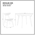Ensemble de salle à manger rond 5 pièces GDFStudio Lambert moderne en bois d'hévéa et tissu rembourré