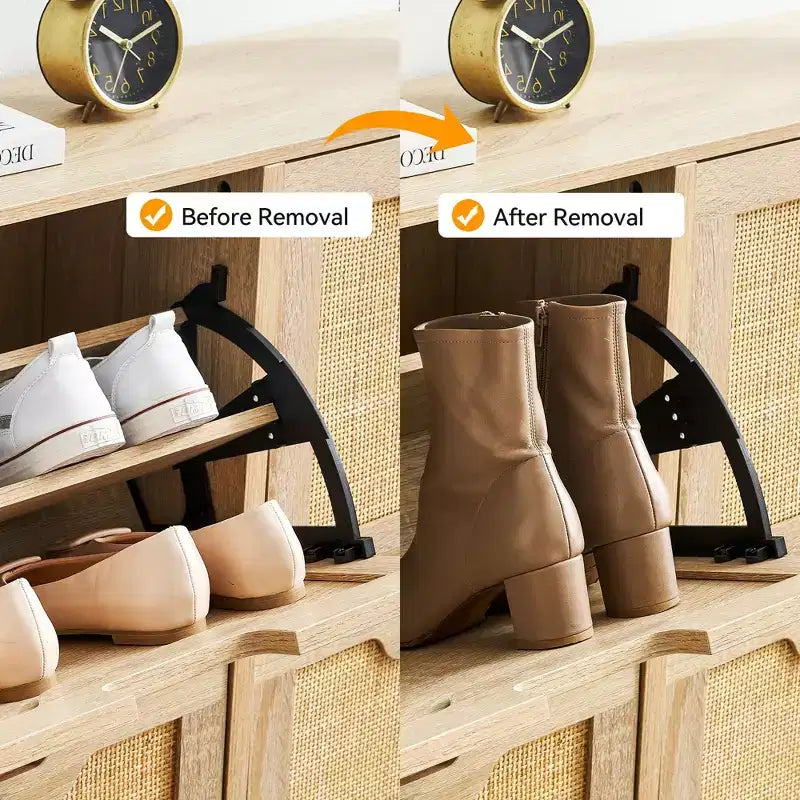 Meuble à chaussures Acekool en rotin à 4 tiroirs basculants avec pieds en métal, organiseur à chaussures étroit et autoportant pour entrée