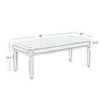 Table basse miroir, Table de salon moderne, Table d'appoint de canapé, Table d'appoint, Table centrale, Rectangulaire/Ronde, Argent-ModernLuxe