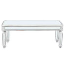 Table basse miroir, Table de salon moderne, Table d'appoint de canapé, Table d'appoint, Table centrale, Rectangulaire/Ronde, Argent-ModernLuxe