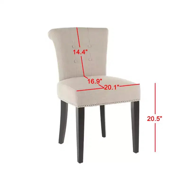 Chaise de salle à manger Sinclair 21 H avec garniture cloutée (Lot de 2) - MCR4704 - Safavieh Couture