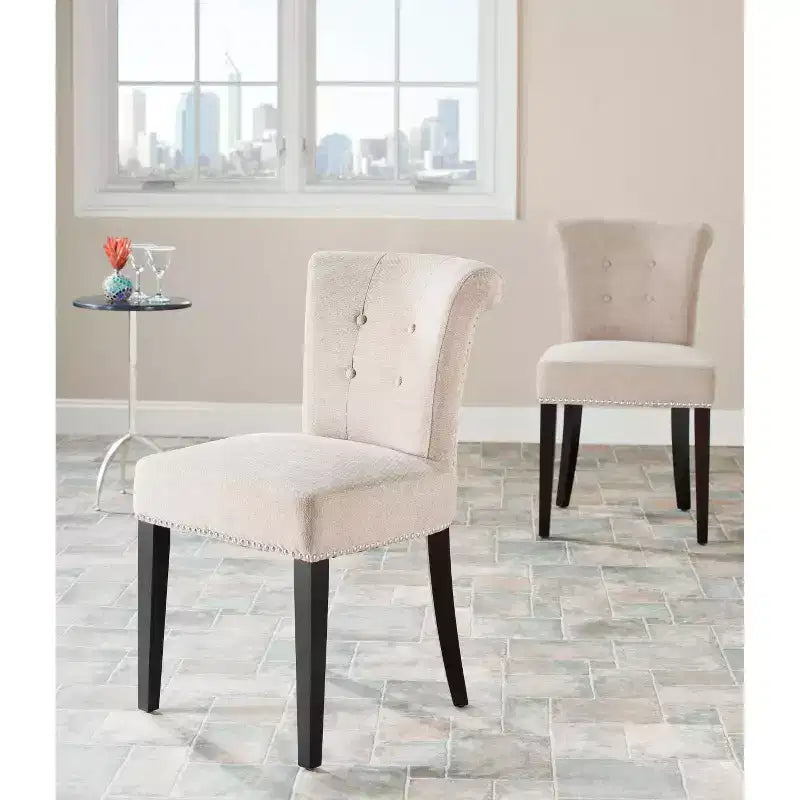 Chaise de salle à manger Sinclair 21 H avec garniture cloutée (Lot de 2) - MCR4704 - Safavieh Couture