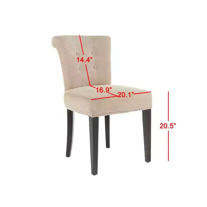Chaise de salle à manger Sinclair 21 H avec garniture cloutée (Lot de 2) - MCR4704 - Safavieh Couture