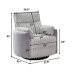 Fauteuil inclinable manuel en velours côtelé à grosses côtes Bocaton de Roundhill Furniture