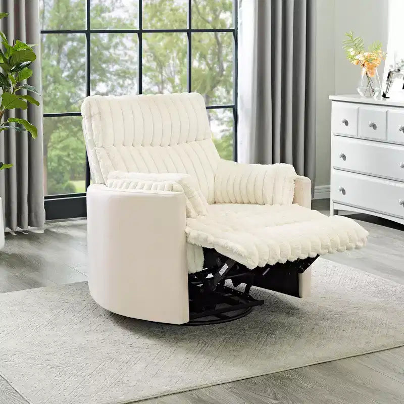 Fauteuil inclinable manuel en velours côtelé à grosses côtes Bocaton de Roundhill Furniture