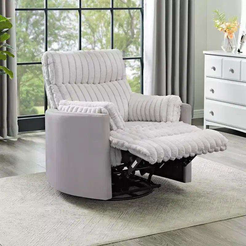 Fauteuil inclinable manuel en velours côtelé à grosses côtes Bocaton de Roundhill Furniture