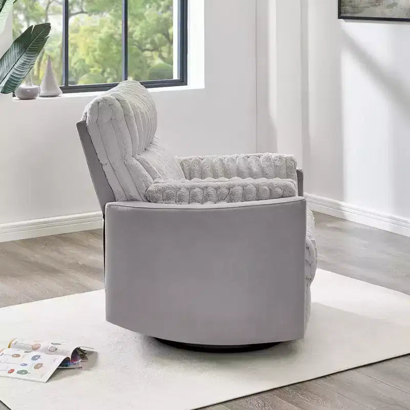 Fauteuil inclinable manuel en velours côtelé à grosses côtes Bocaton de Roundhill Furniture