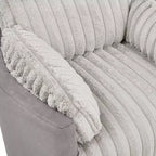 Fauteuil inclinable manuel en velours côtelé à grosses côtes Bocaton de Roundhill Furniture