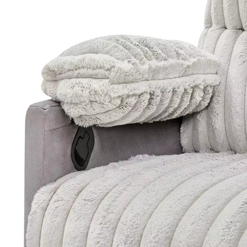 Fauteuil inclinable manuel en velours côtelé à grosses côtes Bocaton de Roundhill Furniture