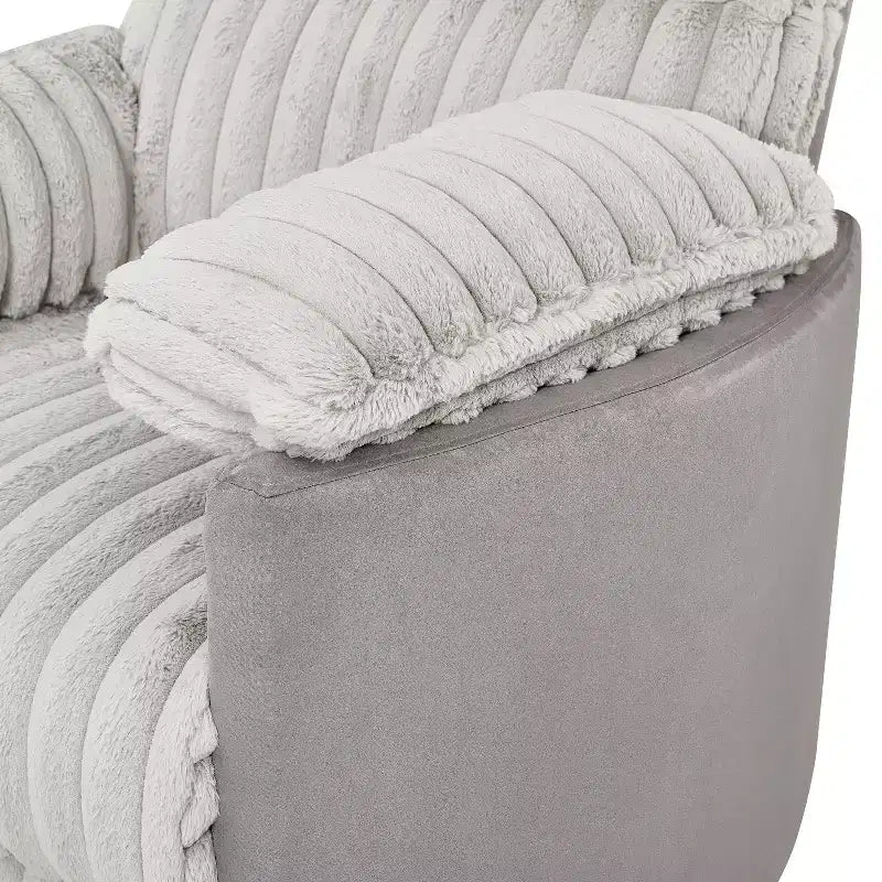 Fauteuil inclinable manuel en velours côtelé à grosses côtes Bocaton de Roundhill Furniture