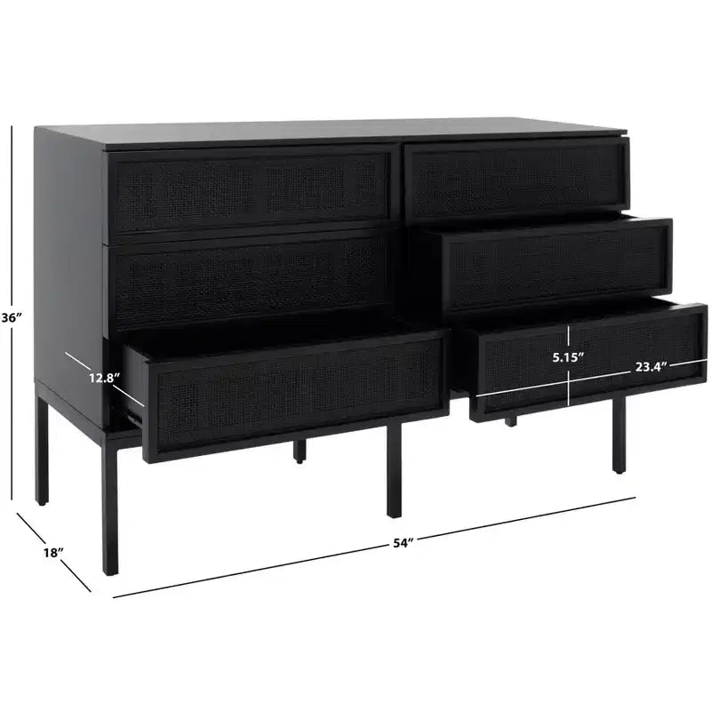 Commode 6 tiroirs en rotin Zadie - DRS5003 - Safavieh