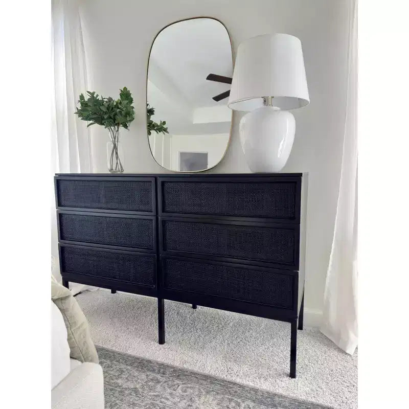 Commode 6 tiroirs en rotin Zadie - DRS5003 - Safavieh