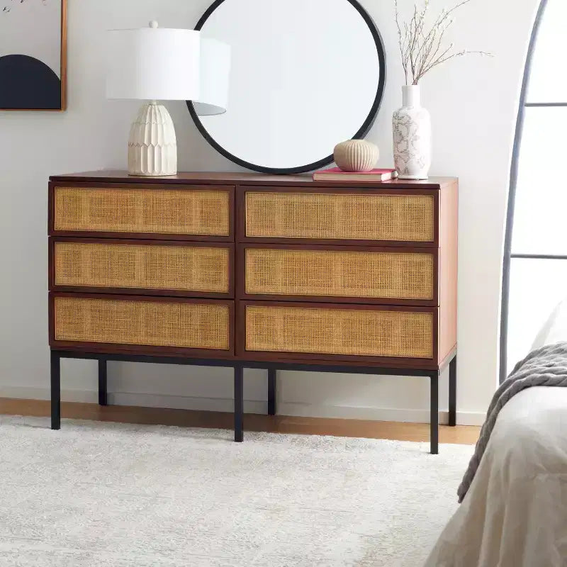 Commode 6 tiroirs en rotin Zadie - DRS5003 - Safavieh