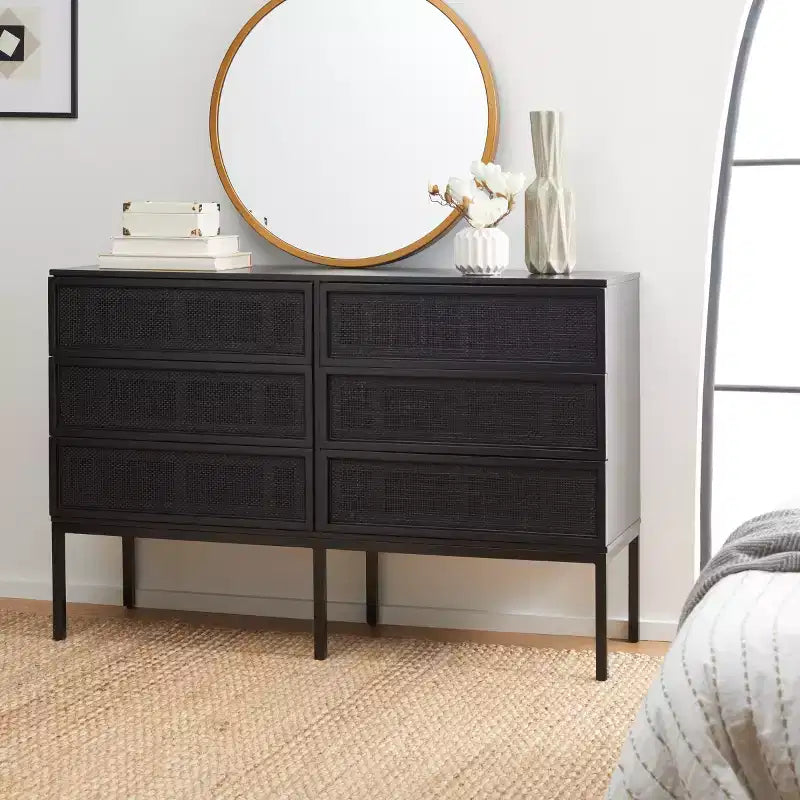 Commode 6 tiroirs en rotin Zadie - DRS5003 - Safavieh