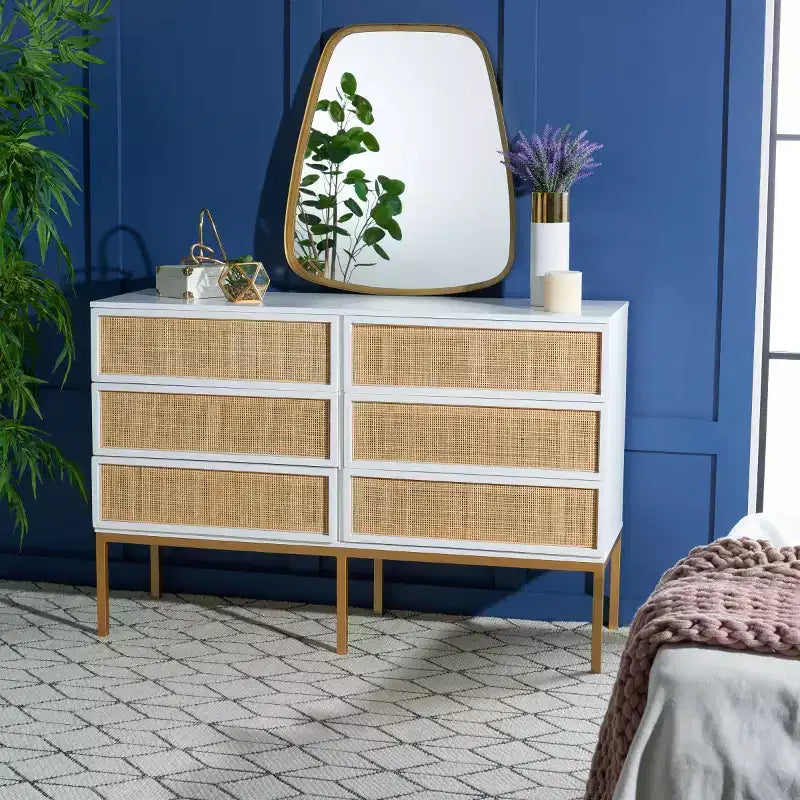 Commode 6 tiroirs en rotin Zadie - DRS5003 - Safavieh