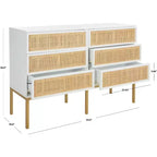 Commode 6 tiroirs en rotin Zadie - DRS5003 - Safavieh