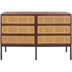 Commode 6 tiroirs en rotin Zadie - DRS5003 - Safavieh