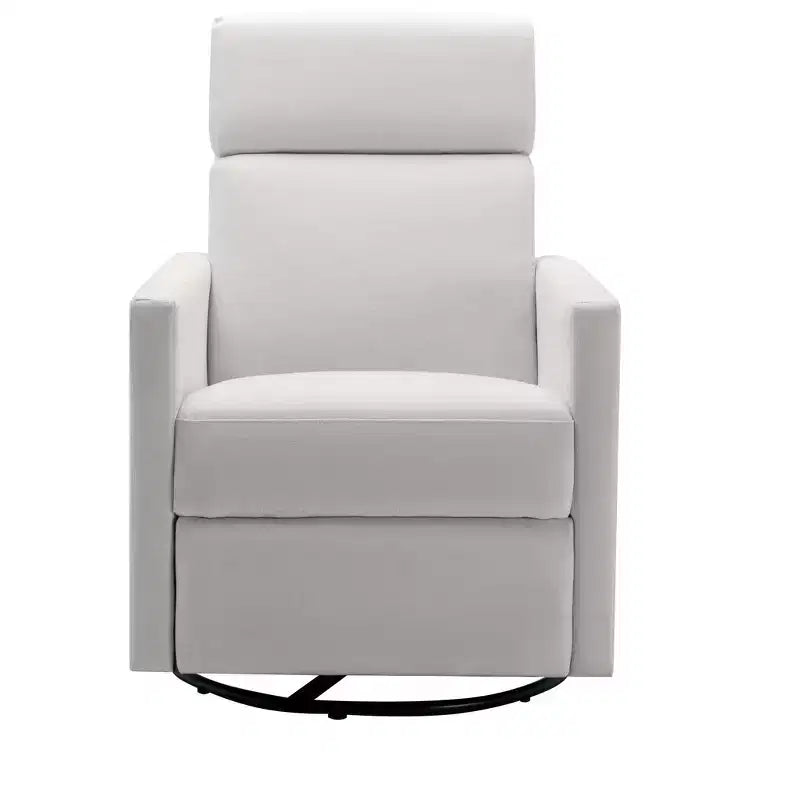 Fauteuil moderne Okak pour chambre à coucher, chaise berçante de crèche rembourrée, fauteuil inclinable pivotant et coulissant en peluche