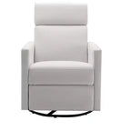 Fauteuil moderne Okak pour chambre à coucher, chaise berçante de crèche rembourrée, fauteuil inclinable pivotant et coulissant en peluche