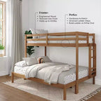 Now Furniture - Lit superposé pour enfants, grand lit simple XL sur grand lit double, bois d'ingénierie