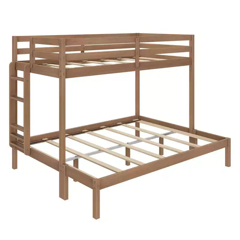 Now Furniture - Lit superposé pour enfants, grand lit simple XL sur grand lit double, bois d'ingénierie