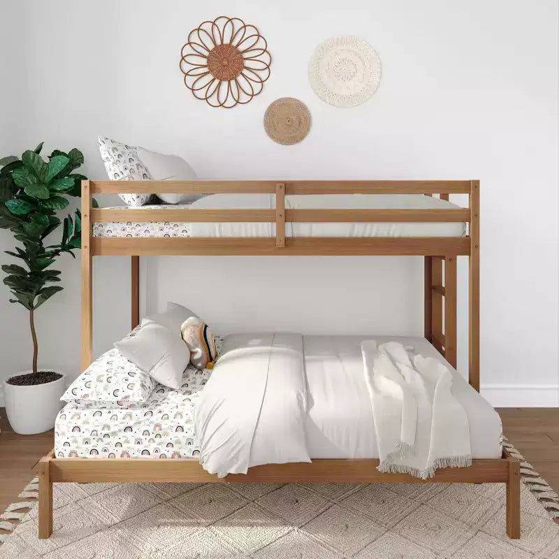 Now Furniture - Lit superposé pour enfants, grand lit simple XL sur grand lit double, bois d'ingénierie