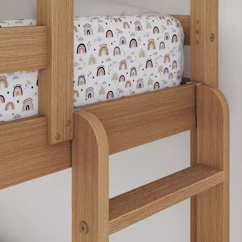 Now Furniture - Lit superposé pour enfants, grand lit simple XL sur grand lit double, bois d'ingénierie