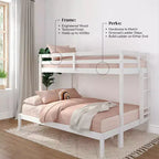 Now Furniture - Lit superposé pour enfants, grand lit simple XL sur grand lit double, bois d'ingénierie