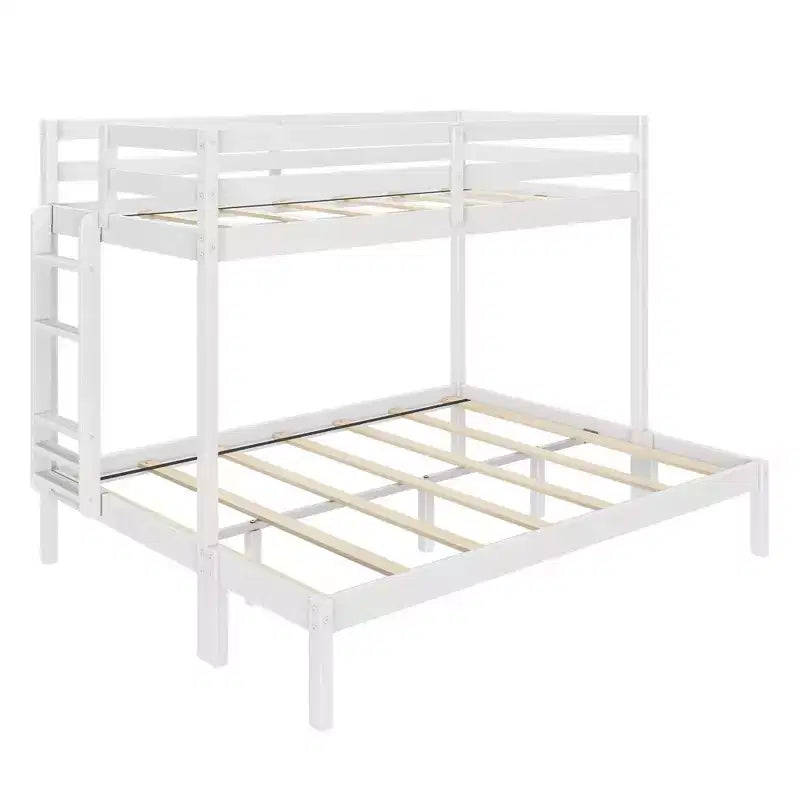 Now Furniture - Lit superposé pour enfants, grand lit simple XL sur grand lit double, bois d'ingénierie