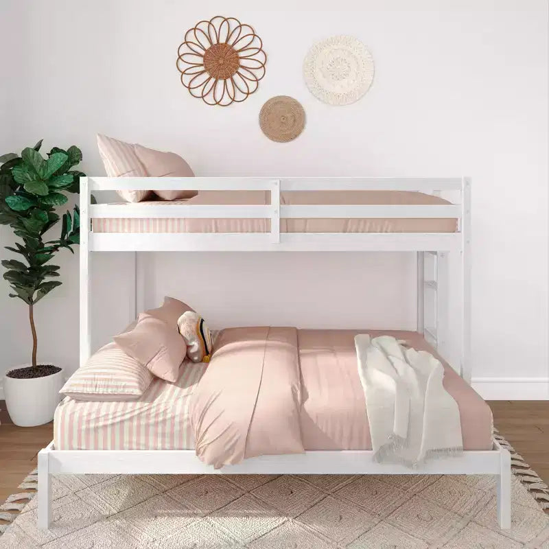 Now Furniture - Lit superposé pour enfants, grand lit simple XL sur grand lit double, bois d'ingénierie
