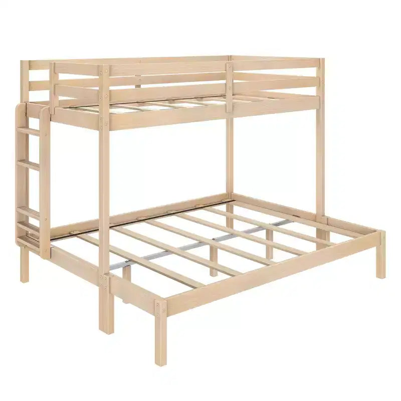Now Furniture - Lit superposé pour enfants, grand lit simple XL sur grand lit double, bois d'ingénierie