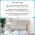 Now Furniture - Lit superposé pour enfants, grand lit simple XL sur grand lit double, bois d'ingénierie