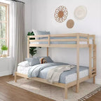 Now Furniture - Lit superposé pour enfants, grand lit simple XL sur grand lit double, bois d'ingénierie