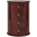 Lantine Fully Assembled End Table, Round Side Table with 4 Drawers for Living Room Bedroom