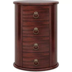 Lantine Fully Assembled End Table, Round Side Table with 4 Drawers for Living Room Bedroom