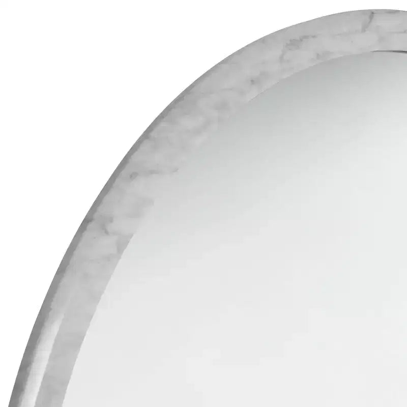 Miroir mural rond Possini Euro Harriet de 86,4 cm de large avec faux marbre blanc de Possini Euro Design