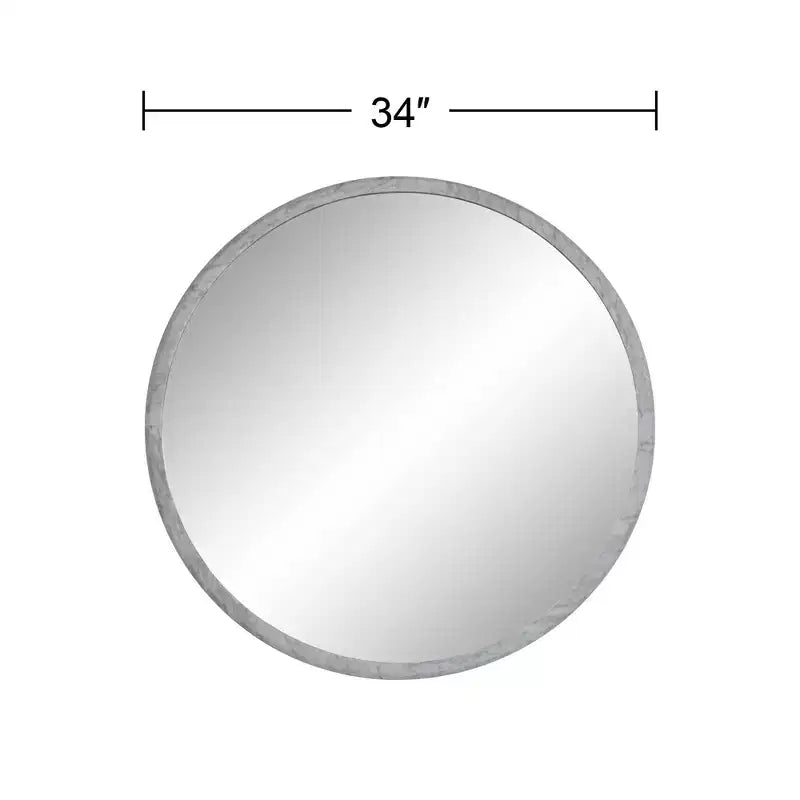 Miroir mural rond Possini Euro Harriet de 86,4 cm de large avec faux marbre blanc de Possini Euro Design